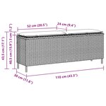 vidaXL Banc de jardin avec coussin marron 110x30x40 5cm résine tressée