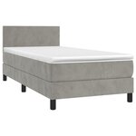 vidaXL Sommier à lattes de lit avec matelas et LED Gris clair 90x190cm