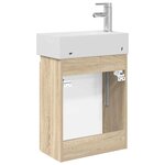 vidaXL Meuble de salle de bain avec robinet Chêne Sonoma