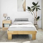 vidaXL Cadre de lit sans matelas 90x190 cm bois massif de chêne