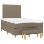 vidaXL Sommier à lattes de lit avec matelas Taupe 120x200 cm Tissu