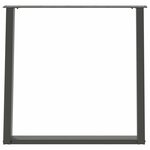 vidaXL Pieds de table à manger en U 2 pièces Anthracite 70 x (72-73) cm Acier