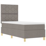 vidaXL Lit à ressorts avec matelas Taupe 80 x 200 cm tissu