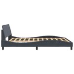 vidaXL Cadre de lit Dover gris foncé 152x203 cm velours