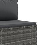 vidaXL Salon de jardin 9 Pièces avec coussins gris résine tressée