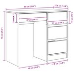vidaXL Bureau d'écriture marron Chêne artisanal Bois d'ingénierie Compact