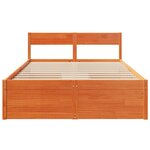 vidaXL Cadre de lit sans matelas cire marron 120x190cm bois pin massif