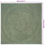 vidaXL Tapis de surface Vert olive 200 x 200 cm Jute