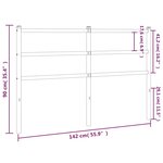 vidaXL Tête de lit métal blanc 135 cm
