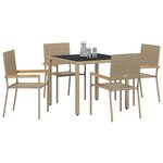 vidaXL Ensemble de salle à manger pour jardin 5 Pièces Beige polyrotin