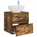 vidaXL Vanité de lavabo mural Chêne fumé 49 5 x 44 5 x 66 5 cm