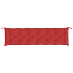 vidaXL Coussin de banc de jardin rouge 200x50x7 cm tissu oxford