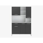 Buffet de cuisine - Gris mat - 5 portes - ECO - 120 x 40 x 178 cm