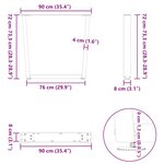 vidaXL Pieds de table à manger en forme de V  2 pièces  anthracite  90 x (72-73 3) cm  acier