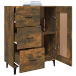 vidaXL Buffet Chêne fumé 69 5x34x90 cm Bois d'ingénierie