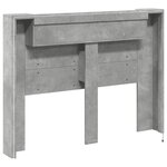 vidaXL Armoire tête de lit avec LED gris béton 140x16 5x103 5 cm