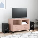 vidaXL Meuble TV rose 68x39x43 5 cm acier