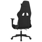 vidaXL Chaise de jeu avec repose-pied Noir et crème Tissu