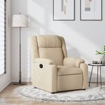 vidaXL Fauteuil inclinable crème tissu
