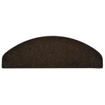 vidaXL Tapis d'escalier auto-adhésifs 10 pièces 65 x 21 x 4 cm Marron foncé Demi-rond Grand