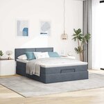 vidaXL Cadre de lit ottoman avec matelas gris foncé 140x190 cm velours