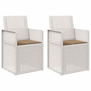 vidaXL Chaises de jardin salle à manger 2 Pièces Blanc et taupe PP