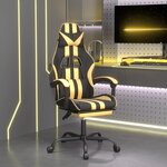 vidaXL Chaise de jeu avec repose-pied Noir et doré Similicuir