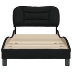 vidaXL Cadre de lit avec tête de lit Noir 90x200 cm Tissu