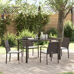 Ensemble de jardin 5 pièces avec des coussins en poly rattan marron