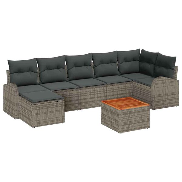 vidaXL Ensemble de canapé de jardin 8 Pièces Gris