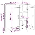 vidaXL Buffet Chêne artisanal 69 5 x 34 x 90 cm Bois d'ingénierie