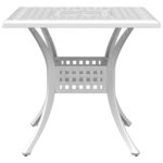 vidaXL Table de jardin blanc 80x80x75 cm aluminium coulé