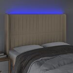 vidaXL Tête de lit à LED Crème 147x16x118/128 cm Tissu