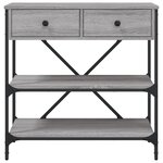 vidaXL Table console sonoma gris 75x34 5x75 cm bois d'ingénierie