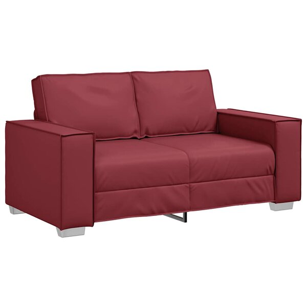 vidaXL Canapé amoureux 160 cm avec coussin Rouge bordeaux Faux cuir