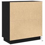 vidaXL Cabinet de chevet avec Noir 71 x 34.5 x 75 cm Bois d'ingénierie