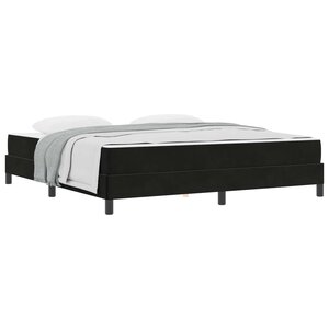 vidaXL Lit à ressorts avec matelas Noir 180 x 200 cm tissu