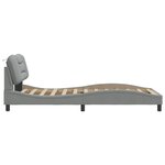vidaXL Cadre de lit avec LED sans matelas gris clair 100x200 cm tissu