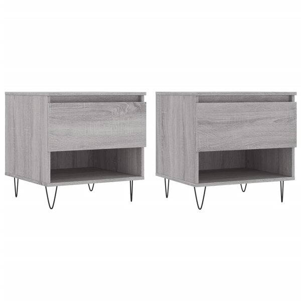 vidaXL Tables basses 2 Pièces sonoma gris 50x46x50 cm bois d'ingénierie