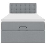 vidaXL Cadre de lit ottoman avec matelas gris clair 80x200 cm tissu