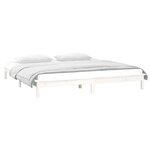 vidaXL Cadre de lit à LED blanc 200x200 cm bois massif