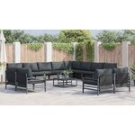 vidaXL Ensemble de canapé de jardin 13 Pièces Anthracite Acier