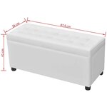 Banquette pouf tabouret meuble pouf de rangement cuir synthétique blanc 3002220