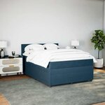 vidaXL Sommier à lattes de lit et matelas bleu 140x200 cm velours