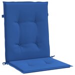 vidaXL Coussins de chaise de jardin à dossier bas lot de 6 bleu royal