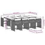 vidaXL Ensemble à manger de jardin et coussins 9 Pièces gris clair rotin