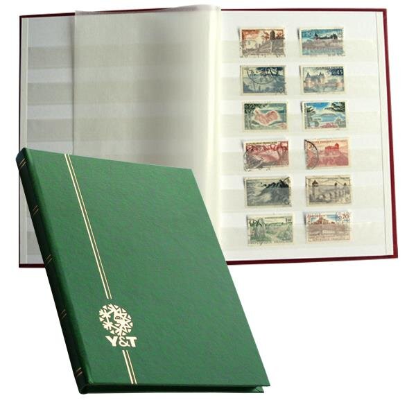 PERFECTA : Classeur fixe pour timbres (Petit modèle-Pages Blanches-16p. Vert)