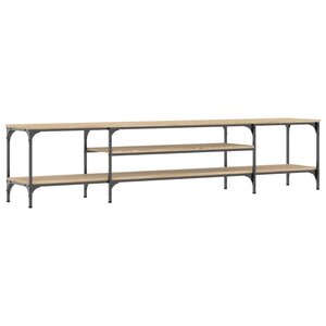 vidaXL Meuble TV chêne sonoma 201x35x45 cm bois d'ingénierie et fer