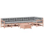 vidaXL Salon de jardin 7 Pièces avec coussins bois massif douglas