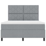 vidaXL Lit ressorts avec matelas Gris clair 140x200 cm Tissu